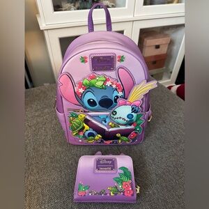 ⚡️SOLD⚡️ Disney Loungefly Purple Lilo & Stitch Backpack & Wallet Set